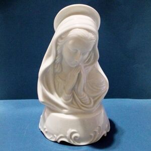 Berman & Anderson Holy Mother Mary Madonna White Porcelain Musical Figurine